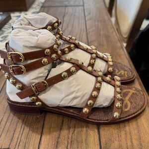 Sam Edelman Spicy Clay Sandals with Gold Accents